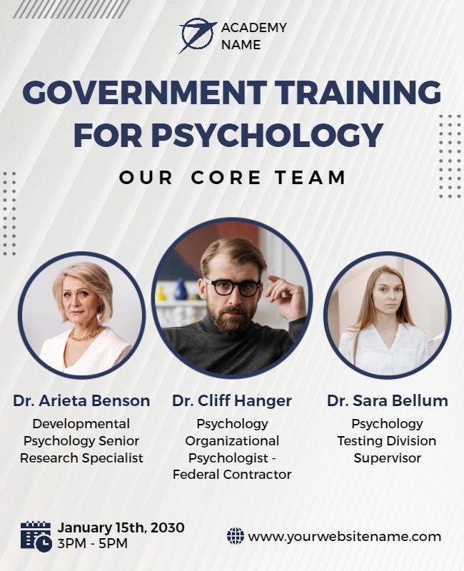 Government Psychology Training Program Flyer Template