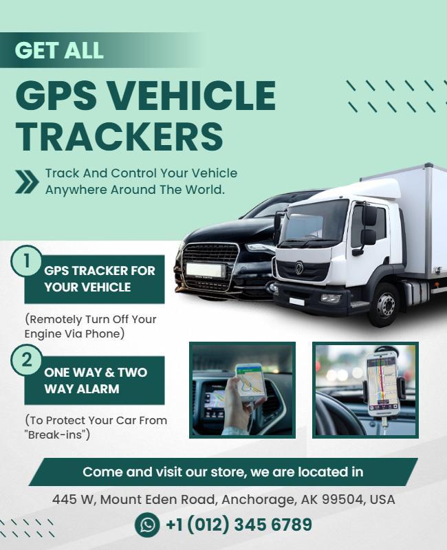 Gps Vehicle Tracking Devices Promotion Flyer Template