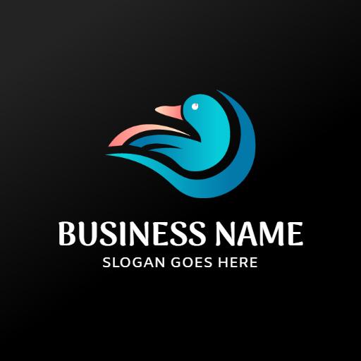 Graceful Blue and Pink Duck Design for Creative Logo Template