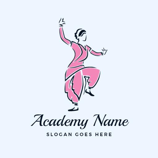 Graceful Pink Dance Performance with Elegant Style Logo Template