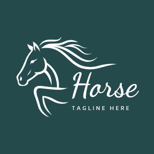 Graceful White Horse Design Representing Equestrian Themes Logo Template