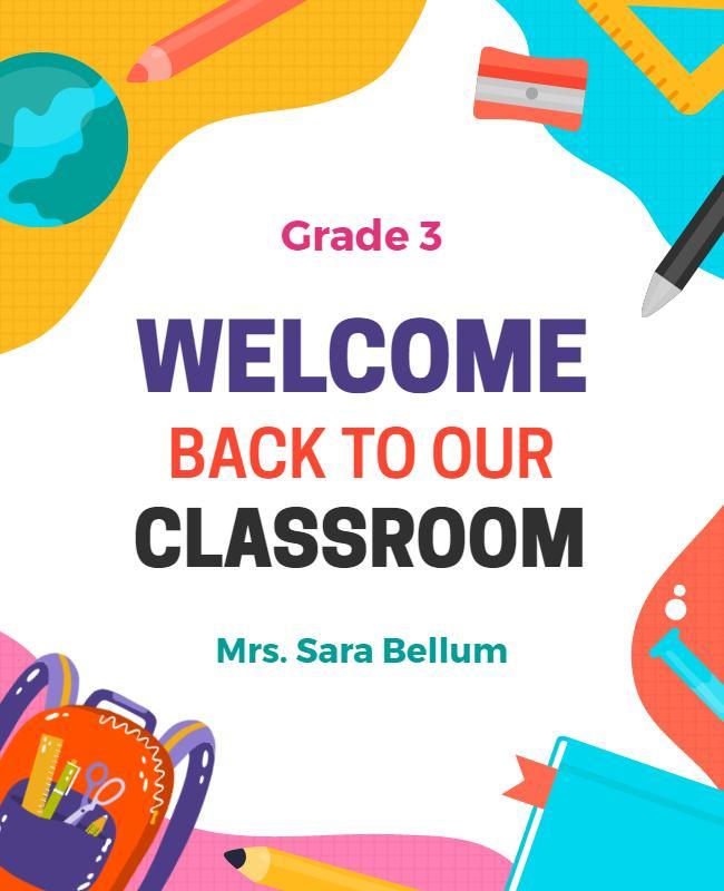 Grade 3 Classroom Welcome Back Flyer Template