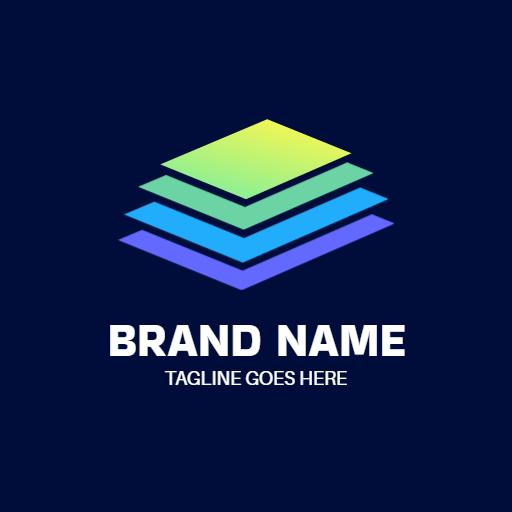 Gradient Stack of Colorful Tiles Showcasing Modern Design Logo Template