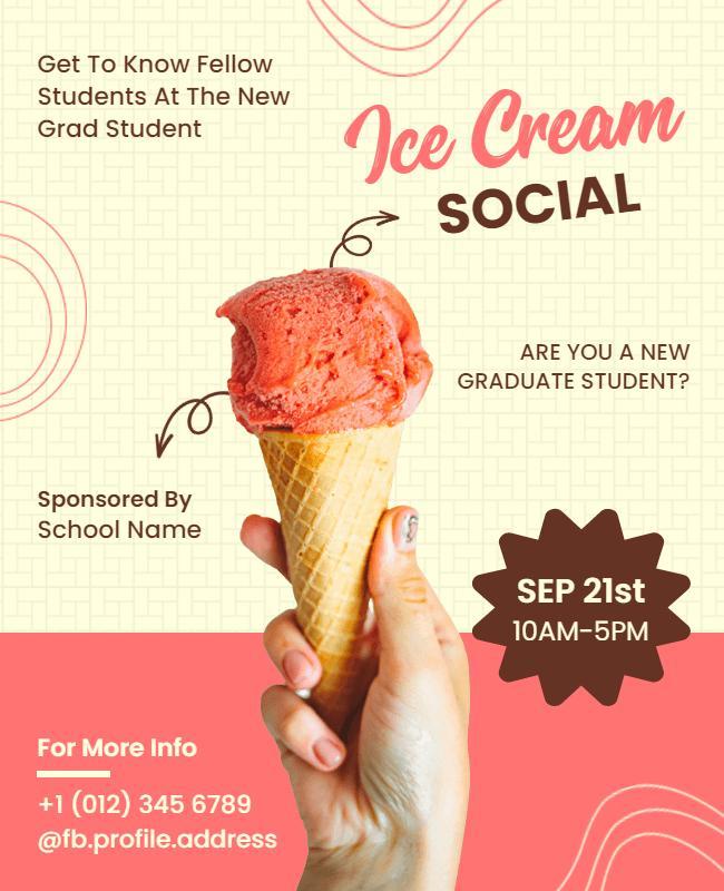 Graduate Student Ice Cream Social Flyer Template