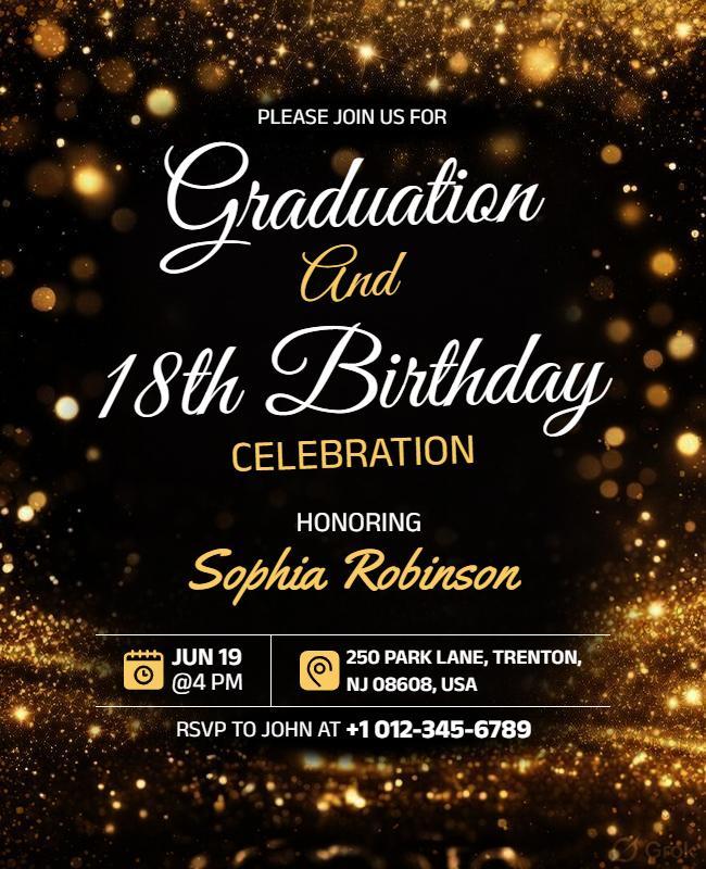 Graduation and Birthday Celebration Flyer Template