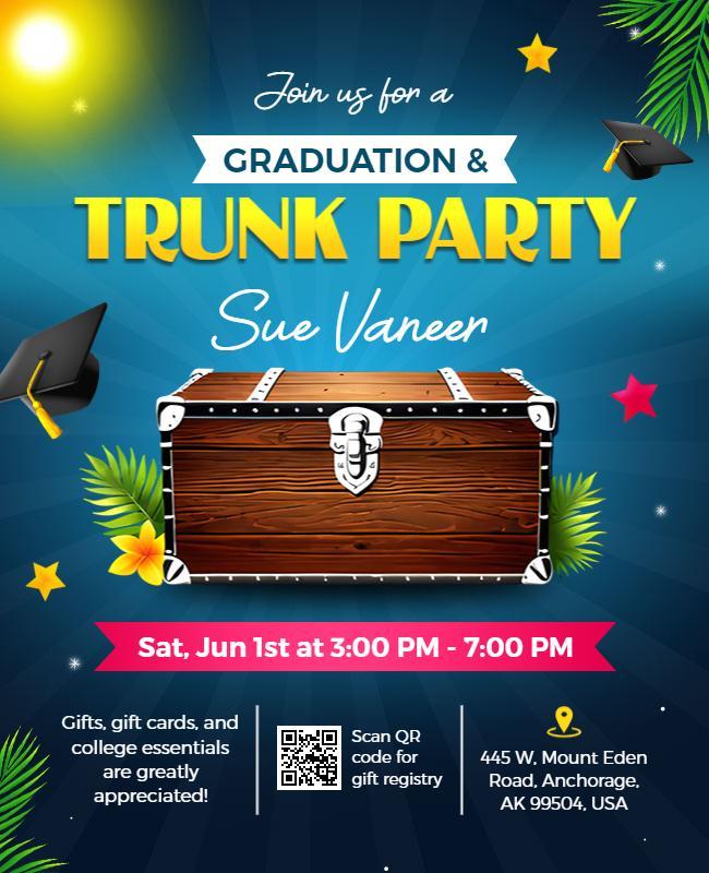 Graduation and Trunk Party Celebration Flyer Template