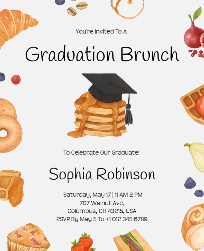Graduation Brunch Celebration Flyer Template