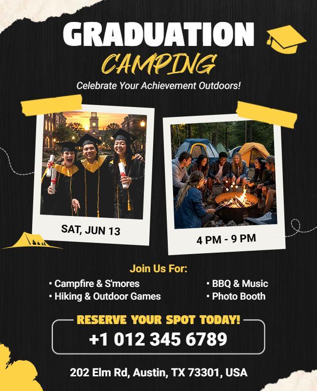 Graduation Camping Celebration Event Flyer Template