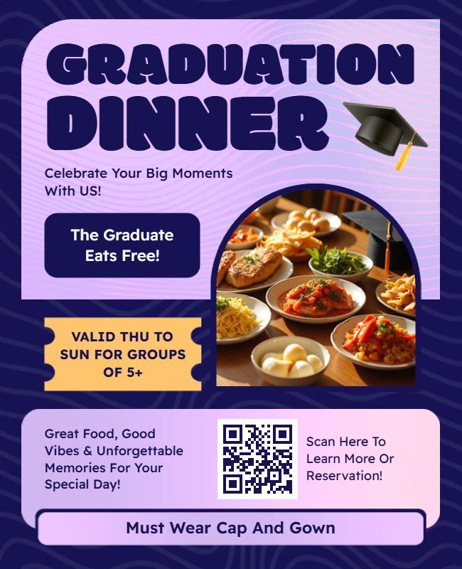 Graduation Celebration Dinner Party Flyer Template