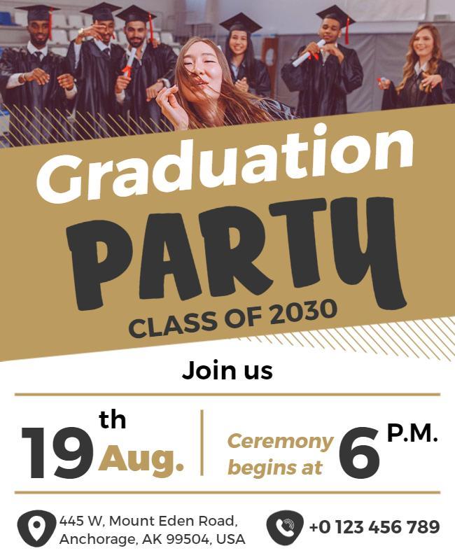 Joyful Graduation Celebration Party with Class of 2030 Flyer Template