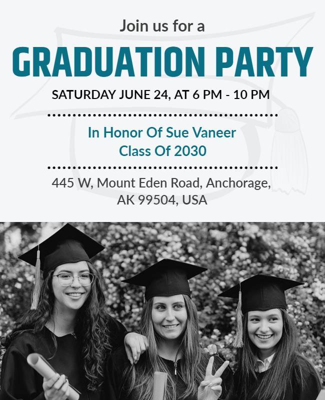 Graduation Celebration Event Invitation Flyer Template