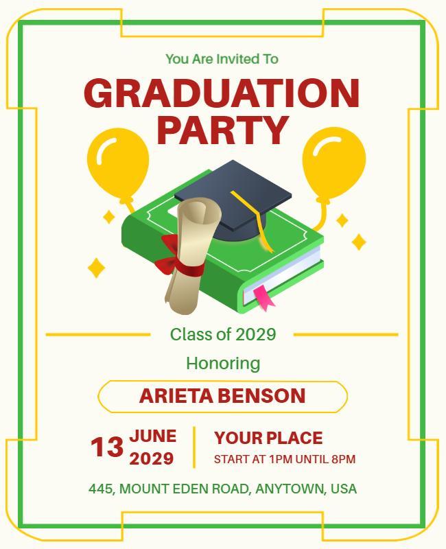 Graduation Celebration Invitation Flyer Template