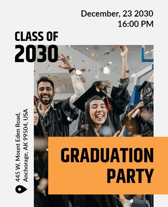 Graduation Celebration Party Event Flyer Template