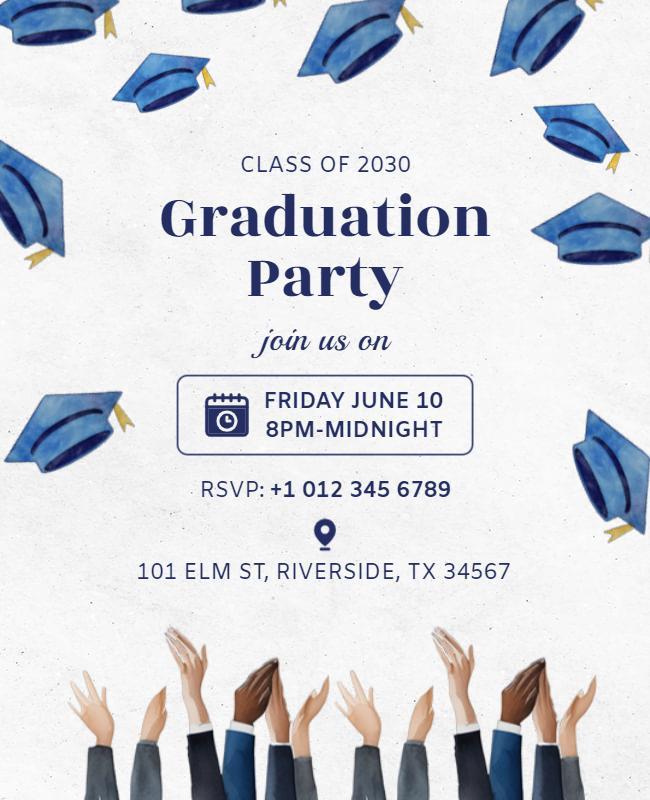 Graduation Celebration with Cap Toss Flyer Template