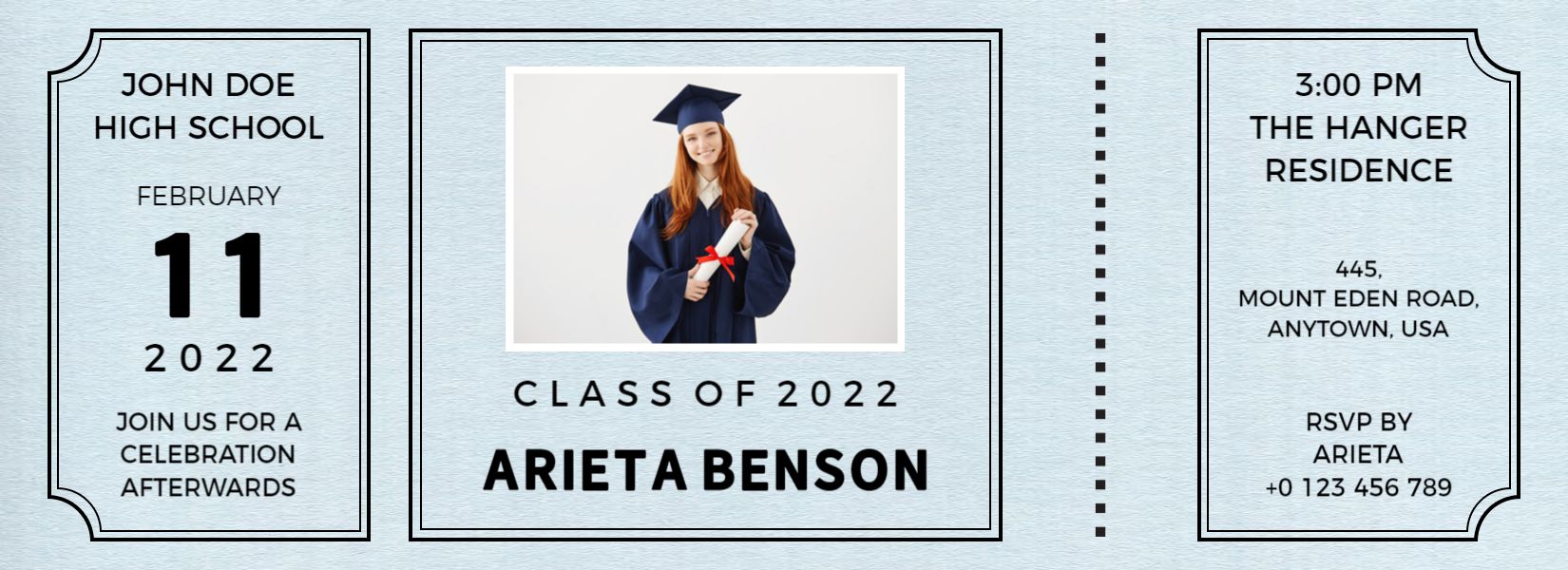 Graduation Ceremony Celebration Ticket Invitation Template