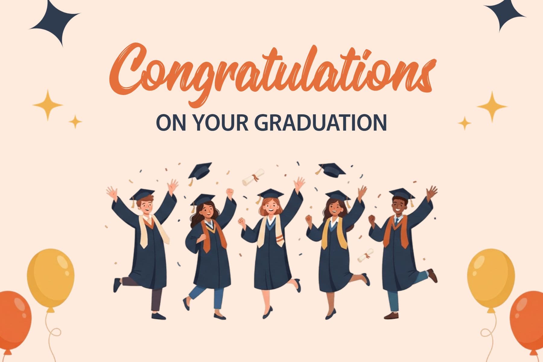 Graduation Congratulations Postcard Template