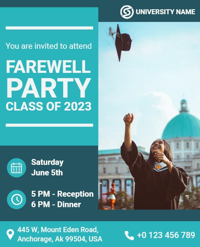 Graduation Farewell Celebration Flyer Template