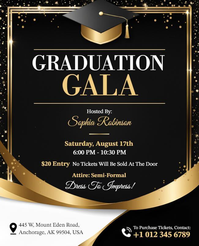 Graduation Gala Celebration Event Flyer Template