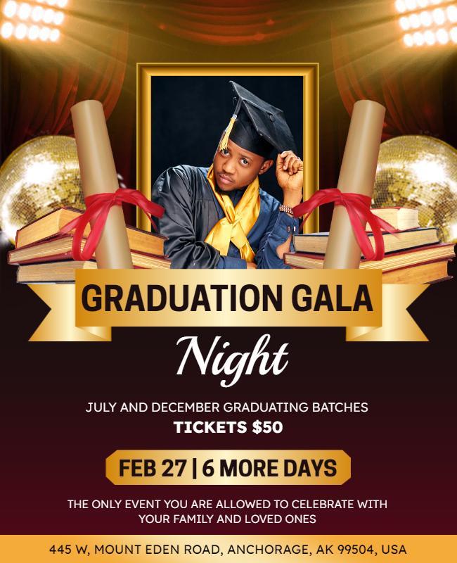 Graduation Gala Celebration Night Flyer Template