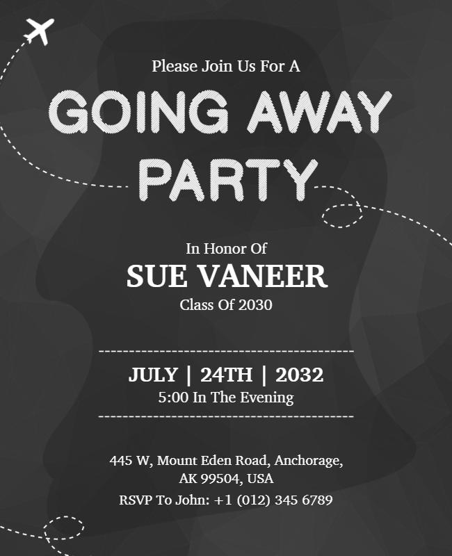 Graduation Going Away Party Celebration Flyer Template