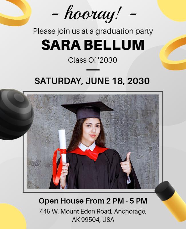 Celebrate Graduation with Stylish Black and Red Party Flyer Template