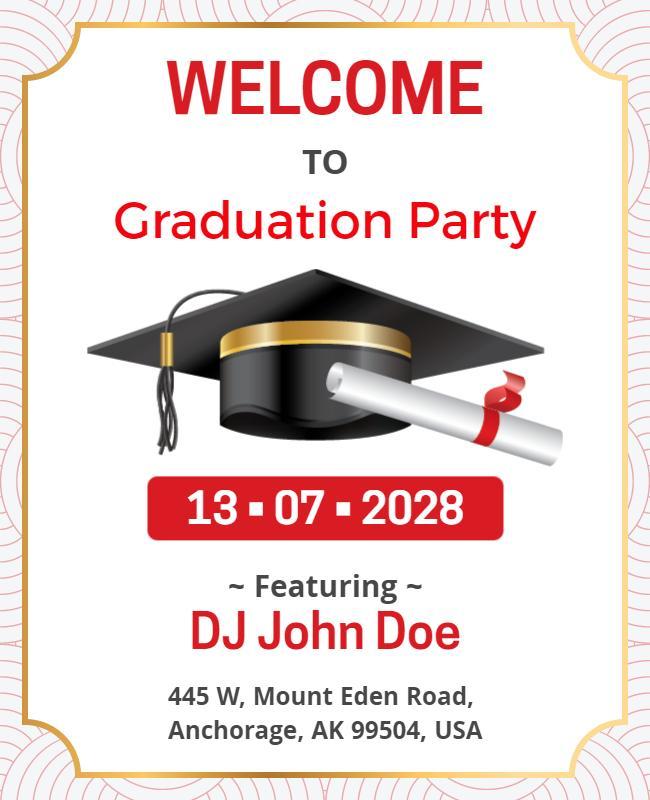 Graduation Party Celebration Event Flyer Template