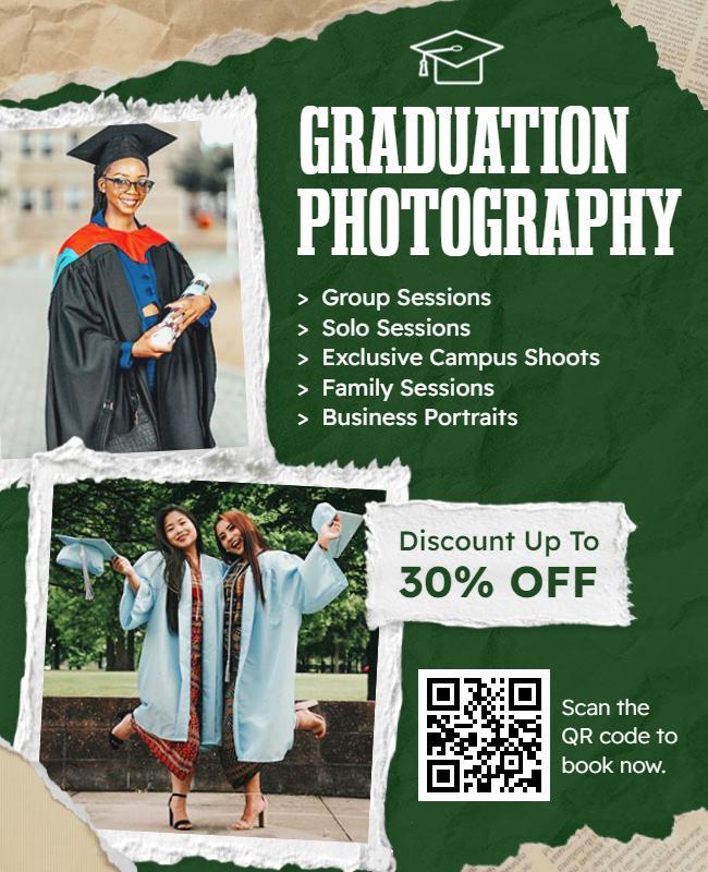 Graduation Photography Services Promotional Flyer Template