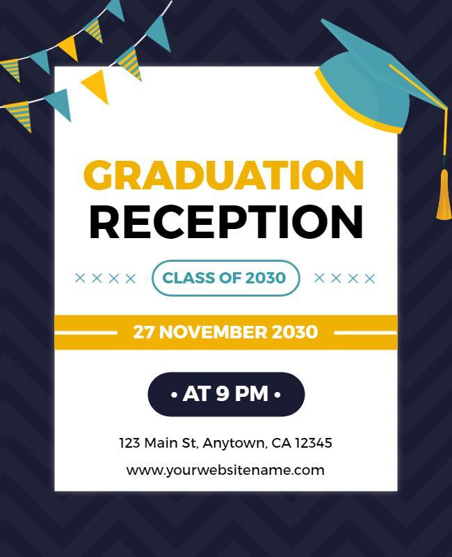 Graduation Reception Event Invitation Flyer Template