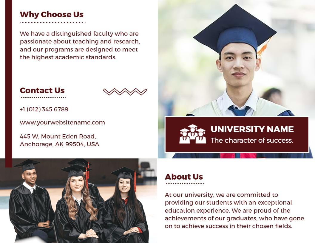 Graduation Success University Programs Admission Brochure Template