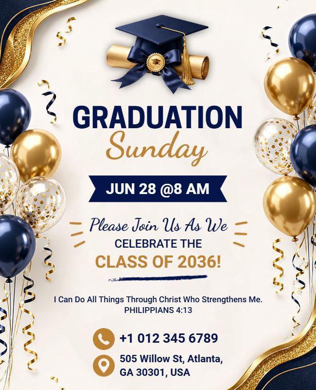 Graduation Sunday Celebration Event Flyer Template