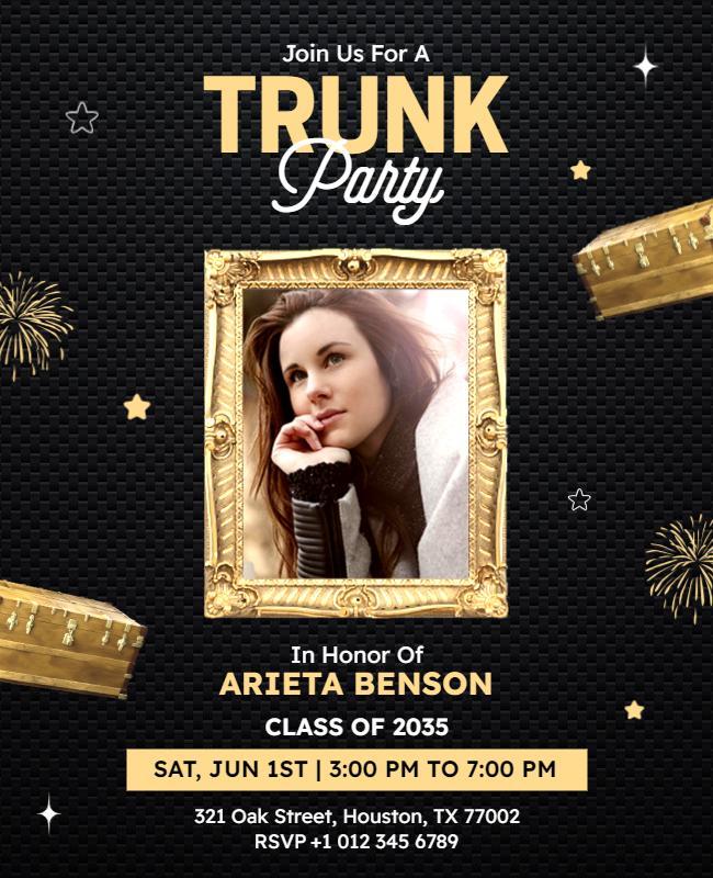 Graduation Trunk Party Celebration Flyer Template