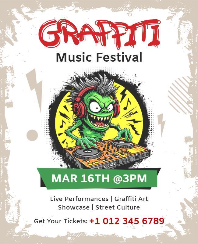 Graffiti Music Festival Event Flyer Template
