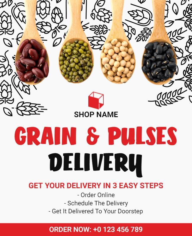 Grain and Pules Delivery Flyer Template