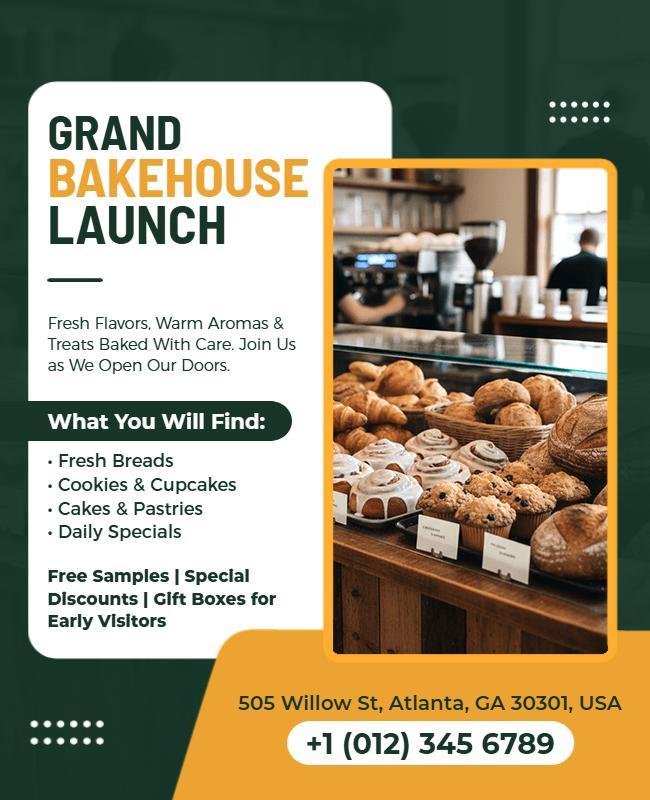 Grand Bakehouse Launch Flyer Template