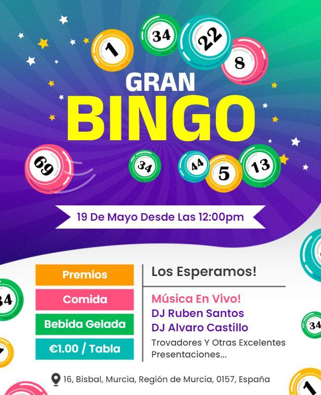 Grand Bingo Event with Live Music Flyer Template