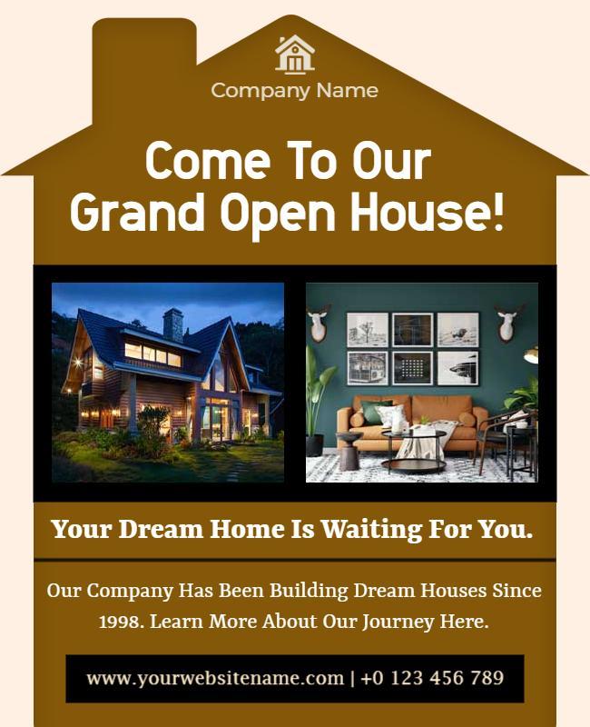 Grand Open House Real Estate Flyer Template