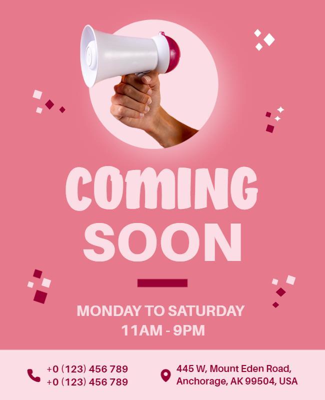 Playful Pink Launch Announcement Flyer Template