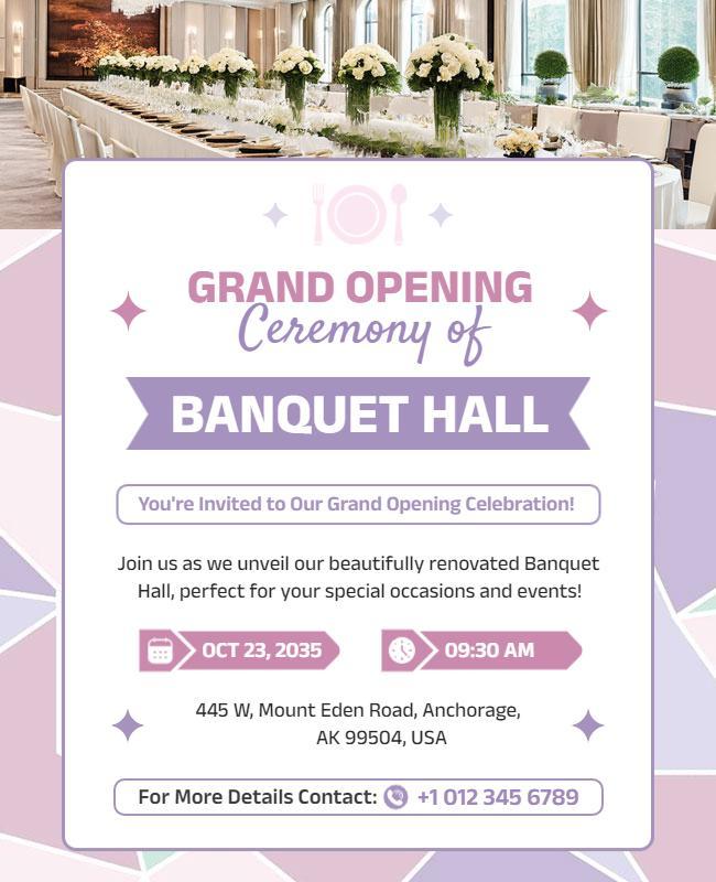 Grand Opening Banquet Hall Ceremony Flyer Template