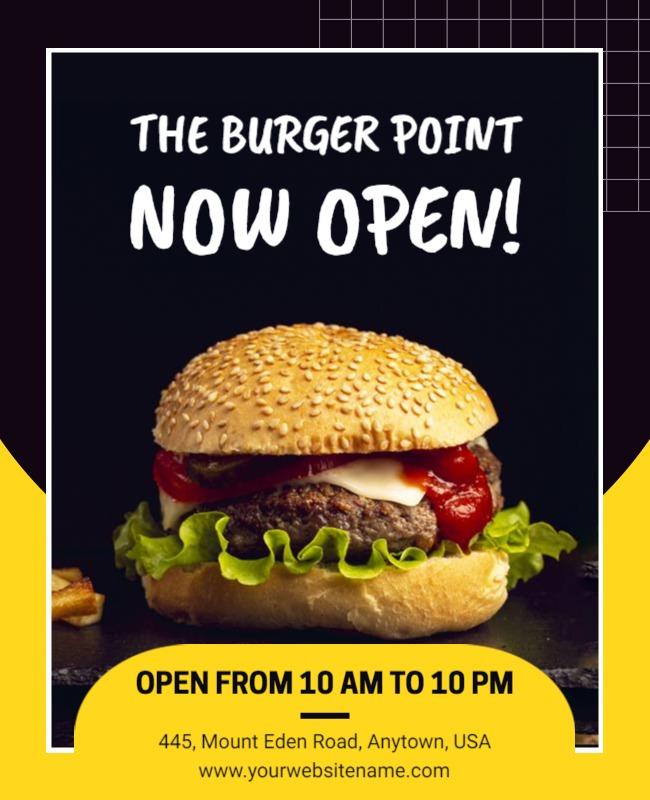 Grand Opening Burger Restaurant Flyer Template