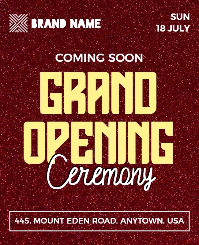 Grand Opening Ceremony Announcement Flyer Template