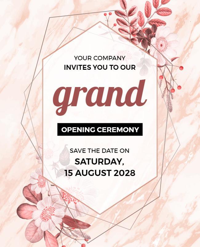 Grand Opening Ceremony Invitation Flyer Template