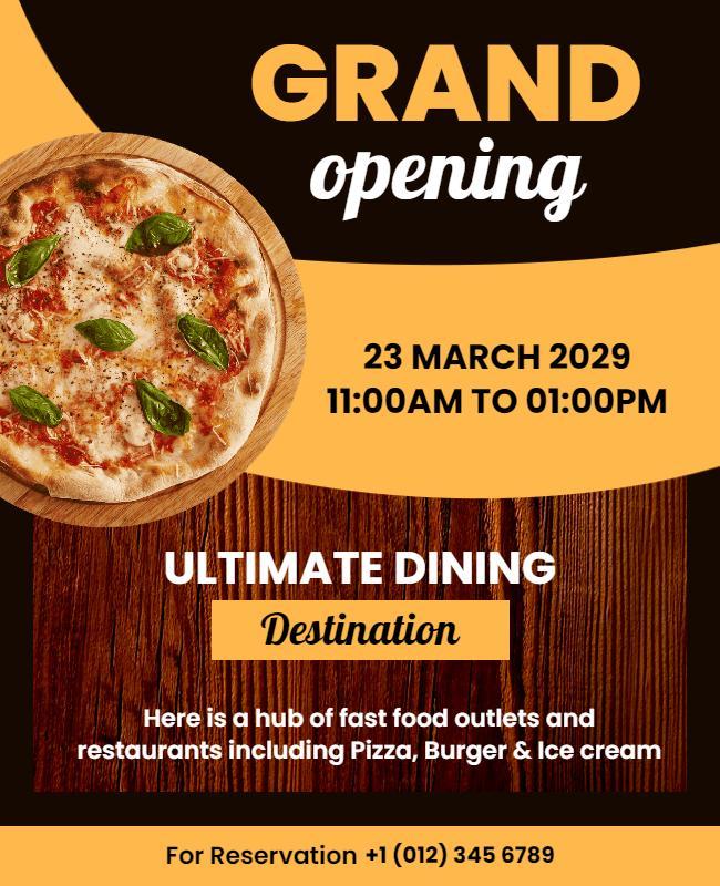 Grand Opening Dining Restaurant Flyer Template