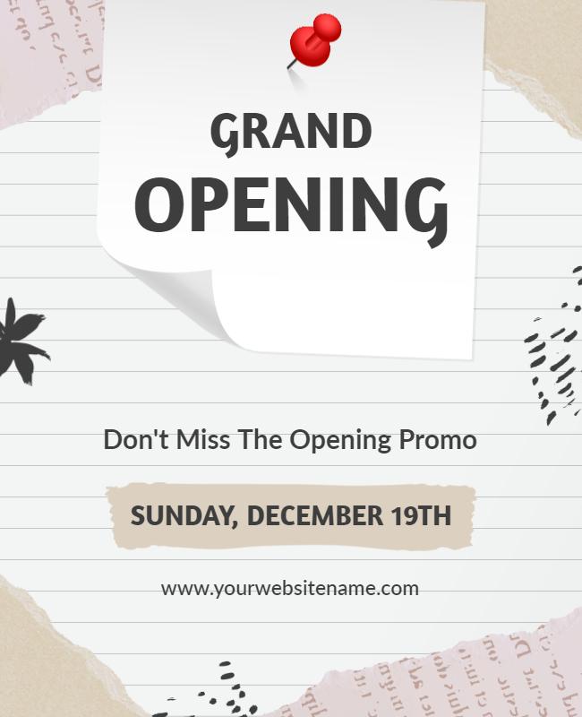 Chic Culinary Grand Opening Promotional Event Flyer Template