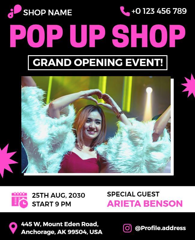 Grand Opening Event Pop Up Shop Flyer Template