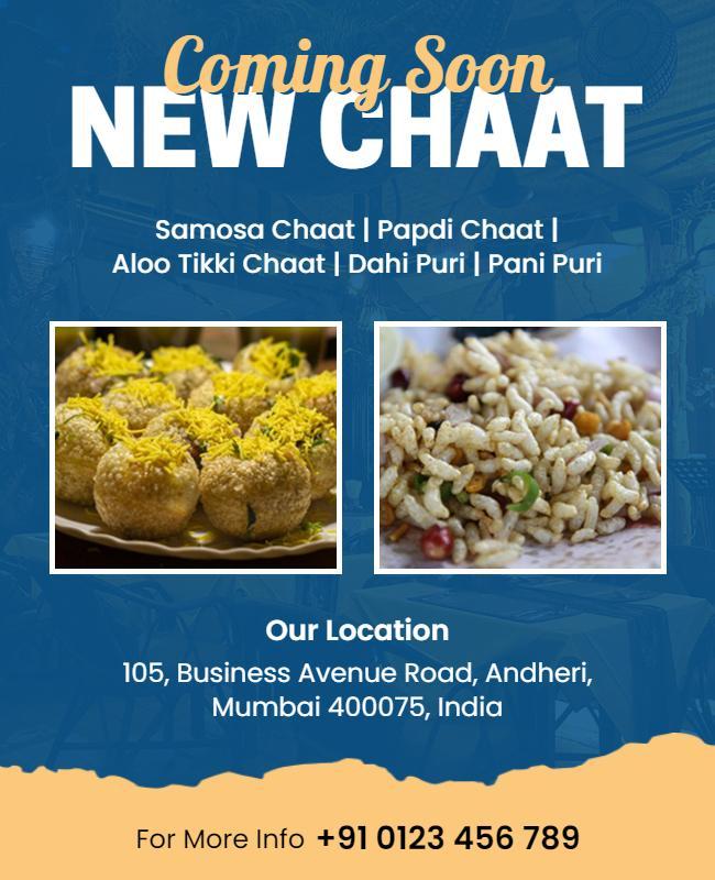 Grand Opening Indian Street Food Chaat Flyer Template