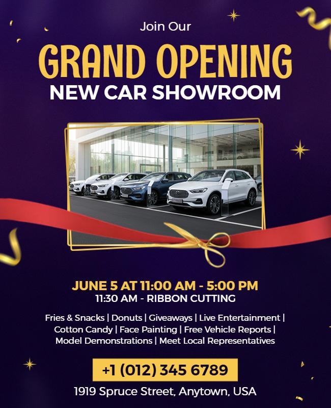 Grand Opening New Car Showroom Event Flyer Template