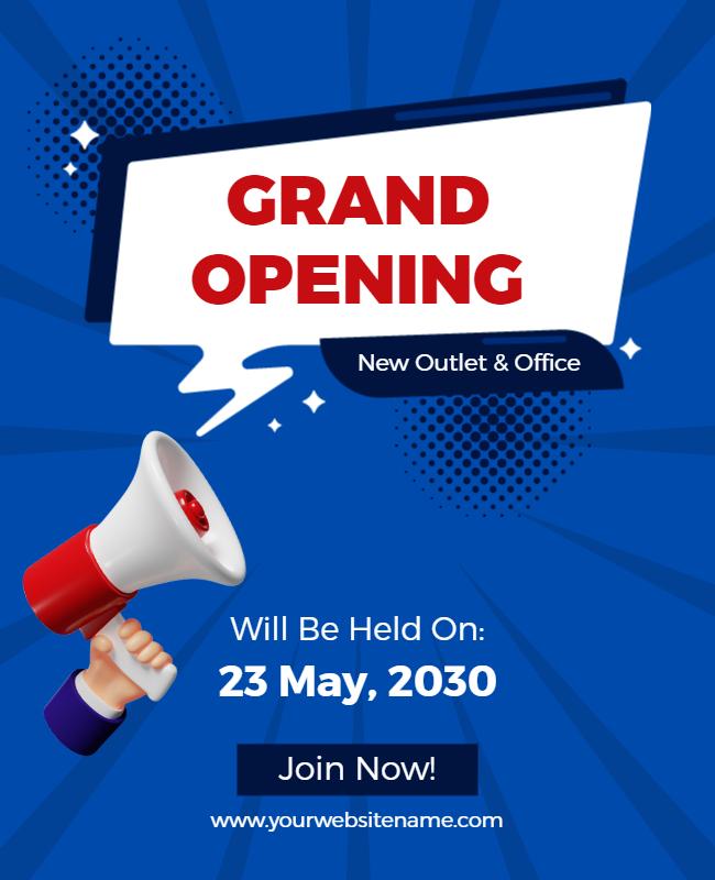 Grand Opening New Outlet Announcement Flyer Template