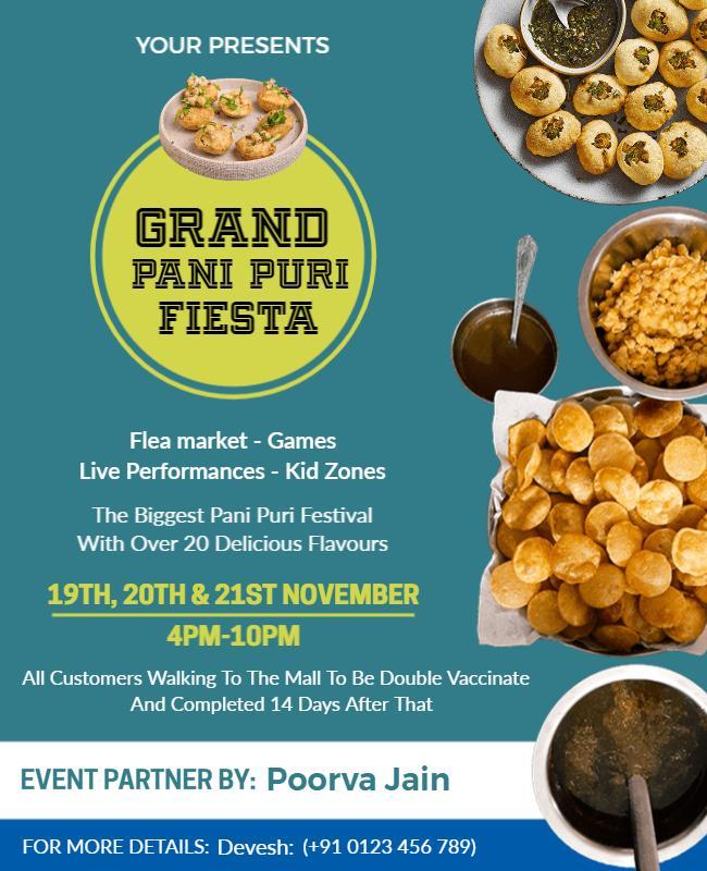 Grand Pani Puri Festival Celebration Flyer Template