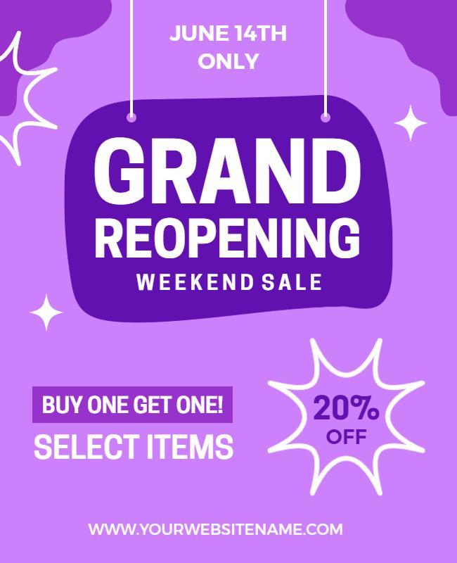 Grand Reopening Weekend Sale Flyer Template