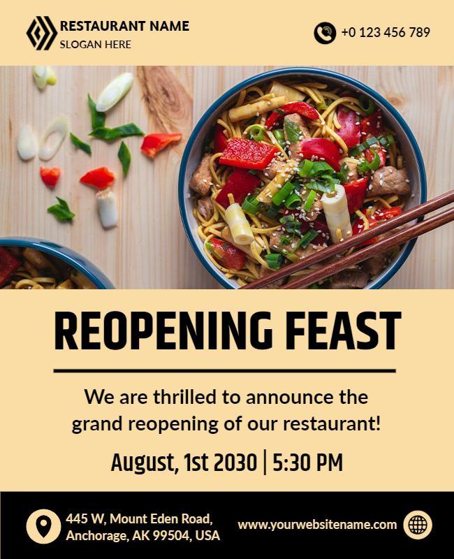 Grand Restaurant Reopening Feast Flyer Template